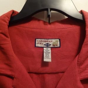 Caribbean Joe S/S Red Hawaiian Shirt Size XXL